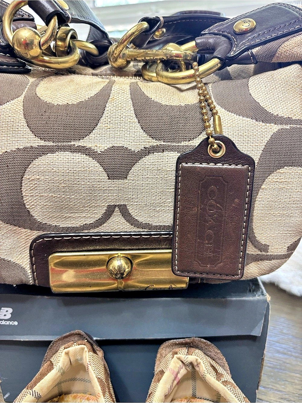 Coach Kristin Signature Hobo Bag Brown & Beige - Picture 2 of 7